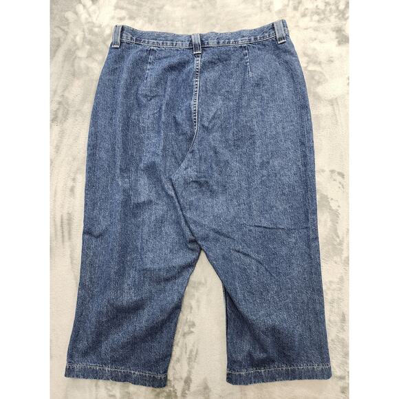 Vintage Riders Jeans Womens 16 Blue High Rise Crop Capri Stretch Pedal Pusher - Picture 3 of 10